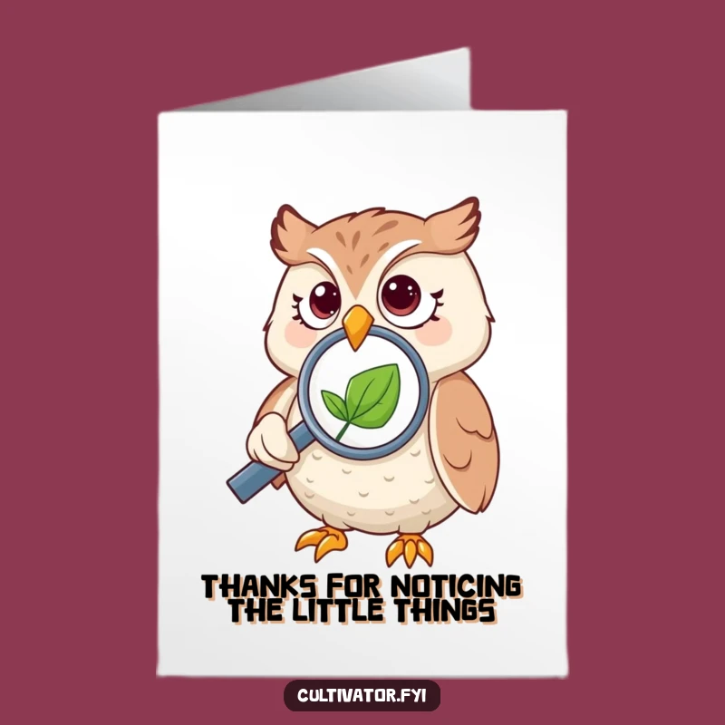Free Printable Thank You Card: Owl's Detail for Your Appreciation