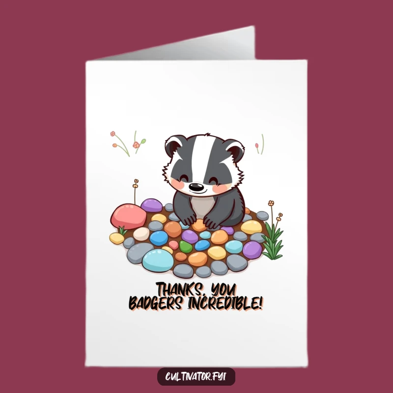 Free Printable Thank You Card: Badger Garden Path Funny Gift