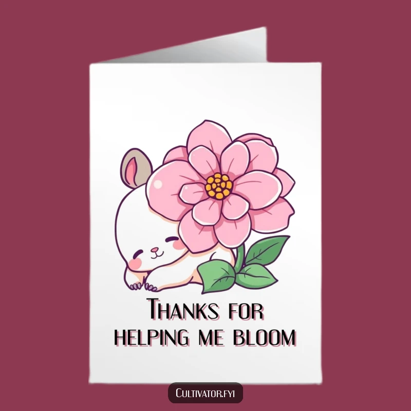 Witty Free Printable Thank You Card: Calm Animal Flower Art, DIY Gift