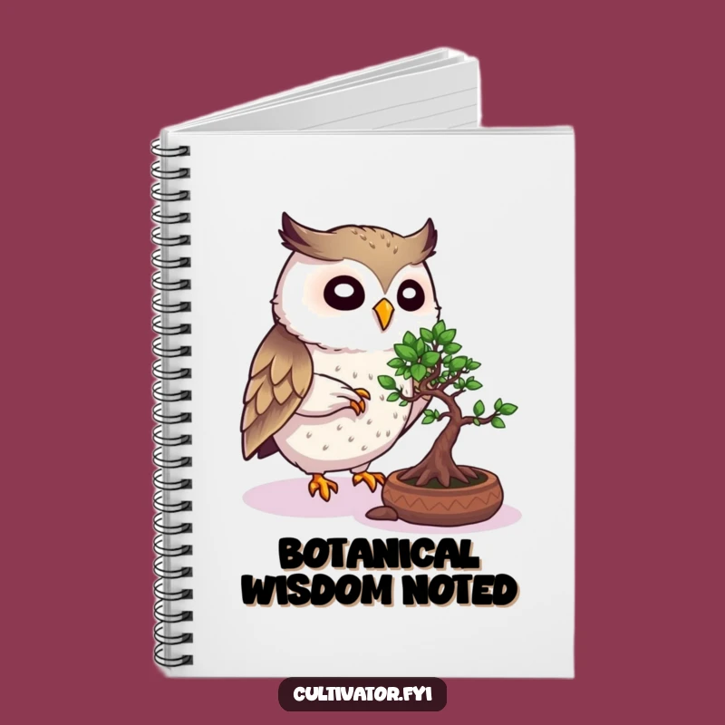 Funny Owl Bonsai Notebook: Gardener's Journal, Cute Lined Book