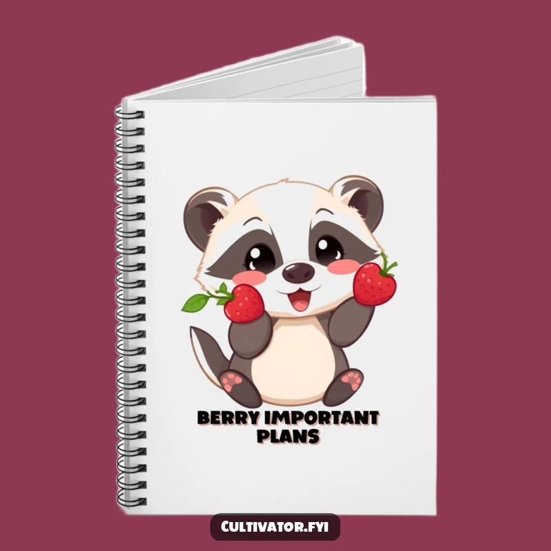 Funny Badger Berry Notebook - Playful Showing Off Fresh Pick, Perfect Outdoor Gift