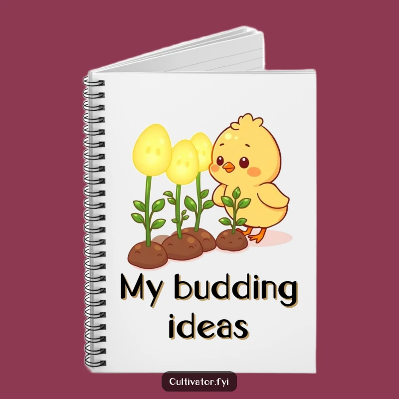 Funny Chick Glowing Garden Notebook - Adorable Gardener's Journal Gift