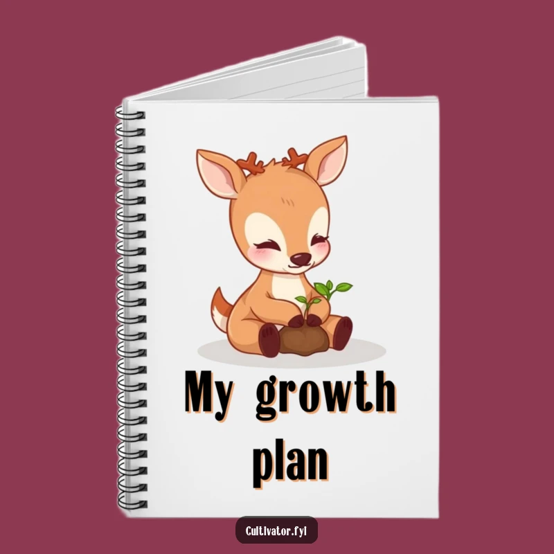 Funny Perky Deer Nurturing Seedling Notebook - Nature Journal for Dreamers