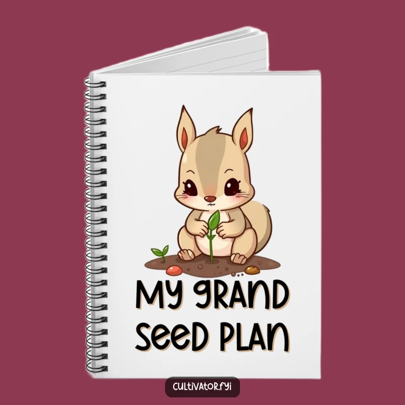 Funny Squirrel Gardener Notebook: Determined Character's Planting Log