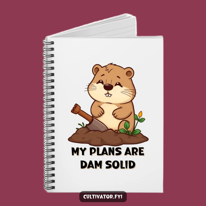 Funny Beaver Notebook - Diligent Gardener's Journal, Creative Funny Gift