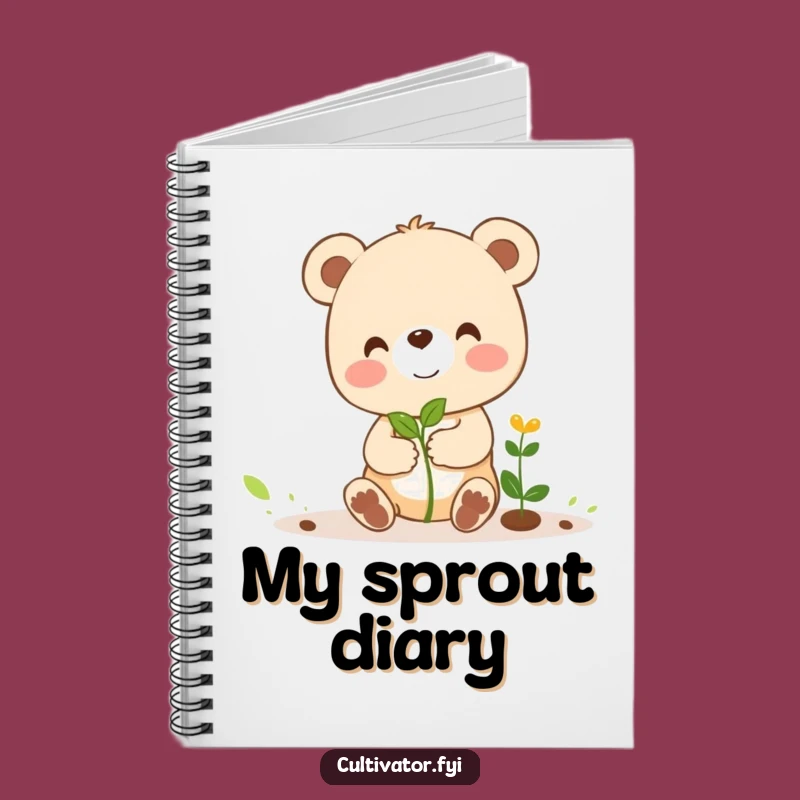 Funny Bear Cub Sprout Notebook: Jot Down Ideas with Growing Giggles
