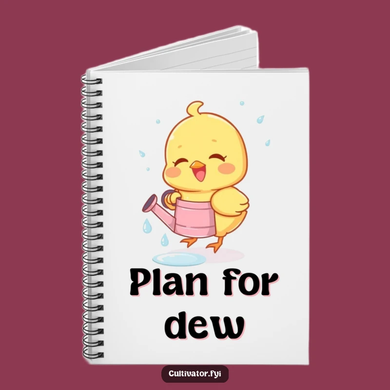 Funny Chick Dewdrop Notebook - Joyous Bird Collecting Drops, Perfect Spring Gift