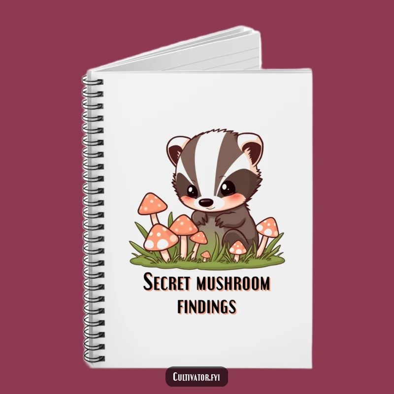 Funny Badger Mushroom Notebook - Jot Down Curious Discoveries - Great Funny Gift