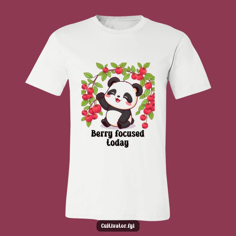 Funny Panda Berry Picking T-Shirt - Sweet Snack Hunter Tee!