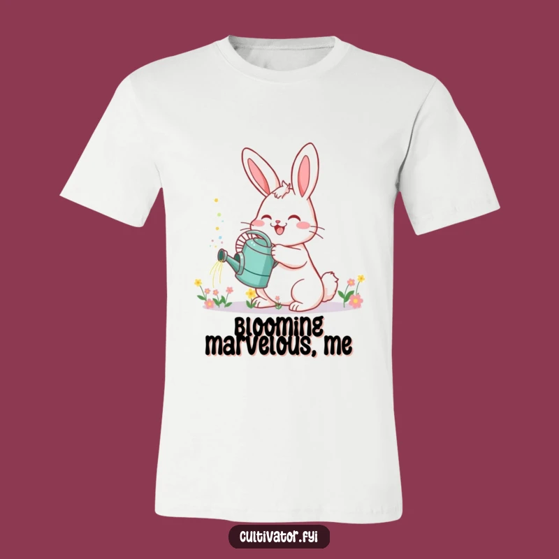 Funny Bunny Garden Tee: Cheerful Sprinkling Flower Friend, Adorable Funny Gift!