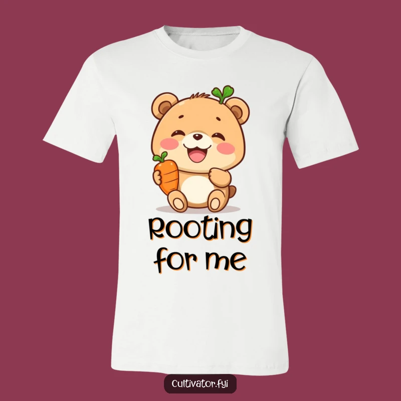 Funny Bear T-Shirt: Joyful Carrot Display, Cute Veggie Lover Tee Gift