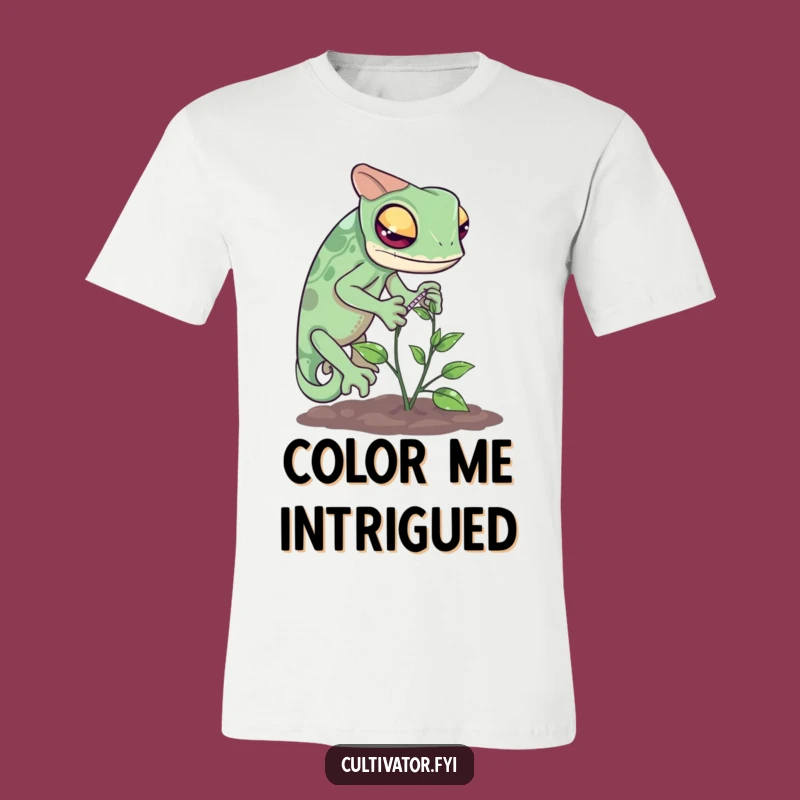 Funny Chameleon Measuring T-Shirt: Quirky Reptile Science Apparel & Humorous Gift