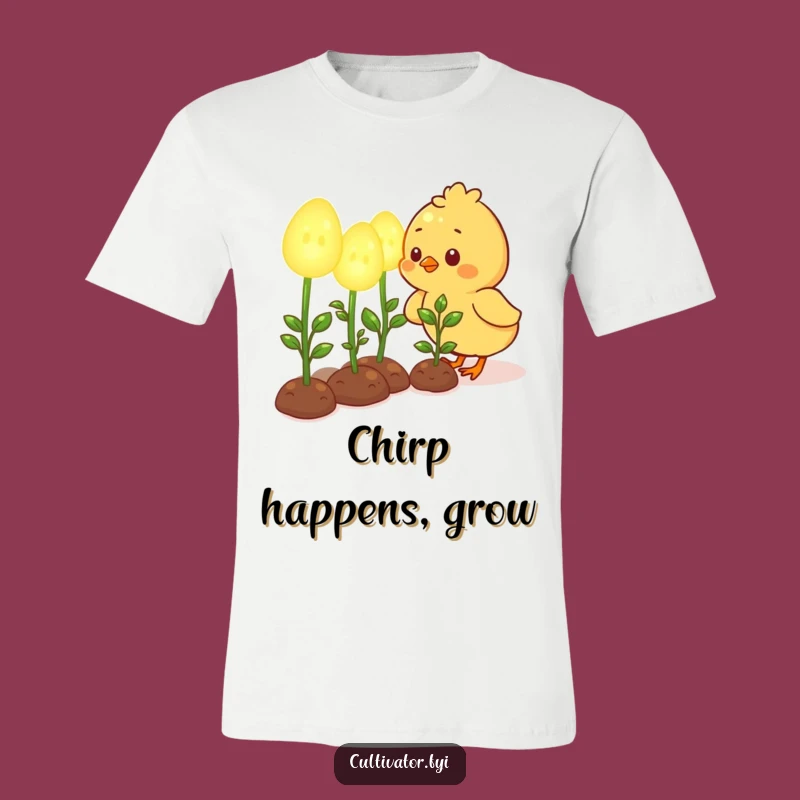 Funny Chick Glowing Garden T-Shirt - Adorable Gardener's Gift
