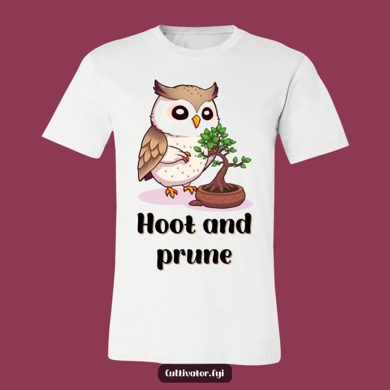 Funny Owl Bonsai Tee: Patient Gardener Shirt, Great Humorous Gift Idea