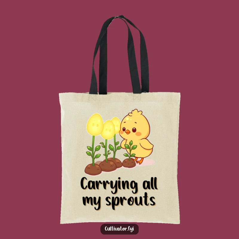 Funny Chick Gardening Tote Bag - Adorable Plant Lover Carryall