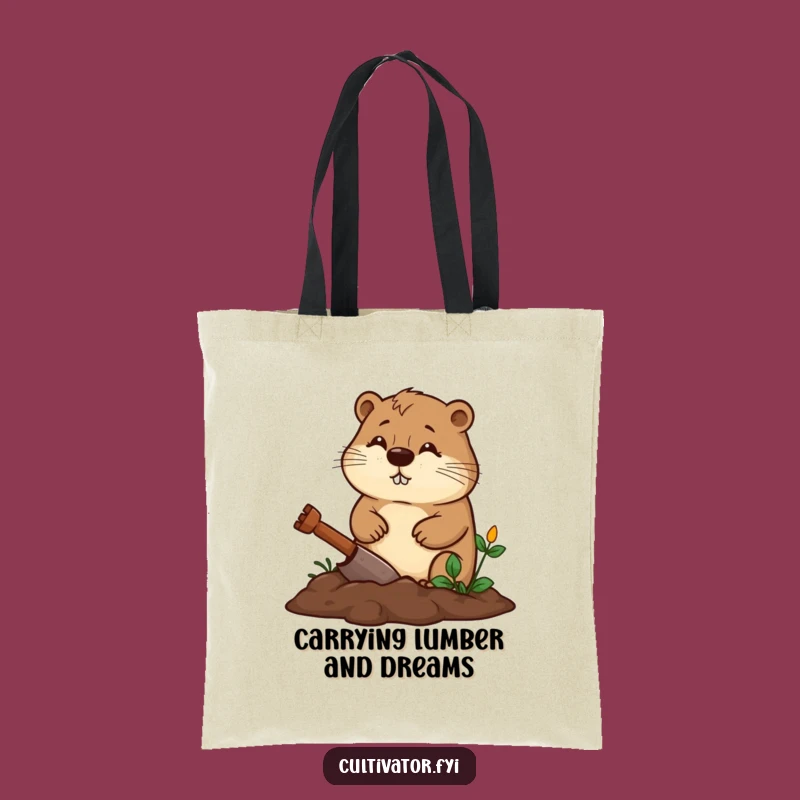 Funny Beaver Tote Bag - Diligent Gardener's Essential, Stylish Funny Gift