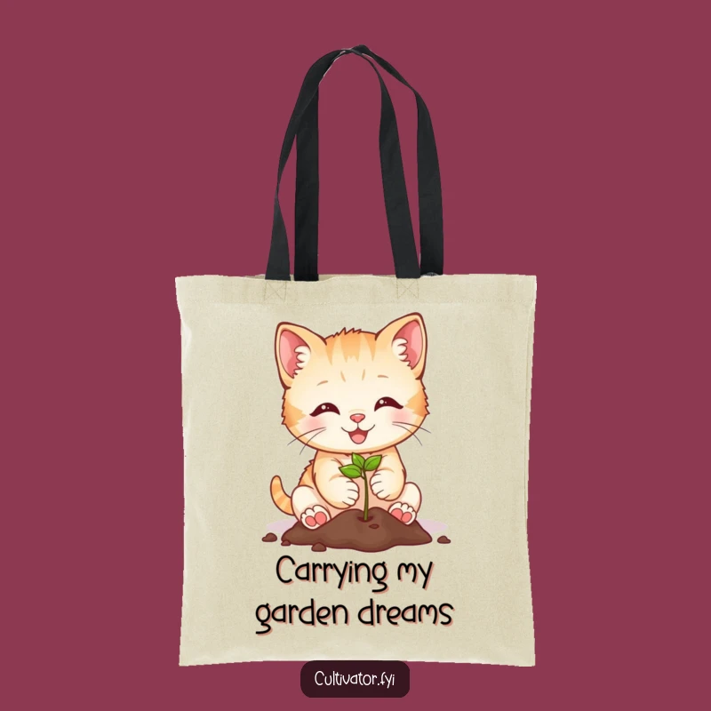 Funny Kitten Planting Tote Bag: Carry Your Gardening Gear with Cute, Humorous Style