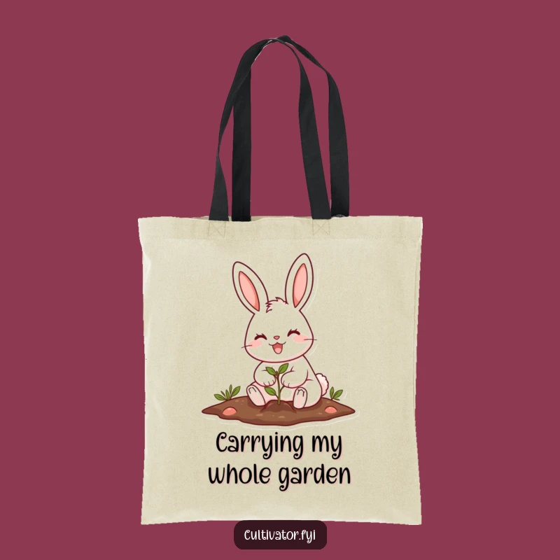 Funny Rabbit Gardening Tote: Carry Your Plants & Laughs