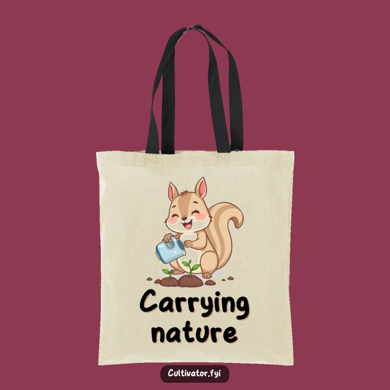 Funny Squirrel Planting Tote Bag - Garden & Cute Accessory