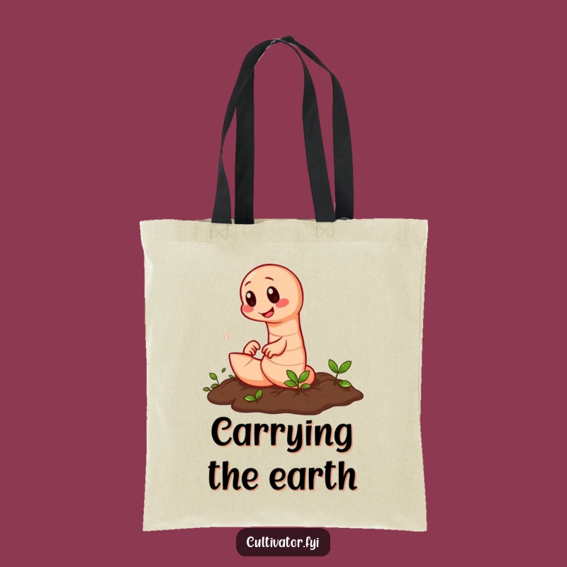 Funny Earthworm Tilling Tote Bag: Chic Garden Accessory & Humorous Gift