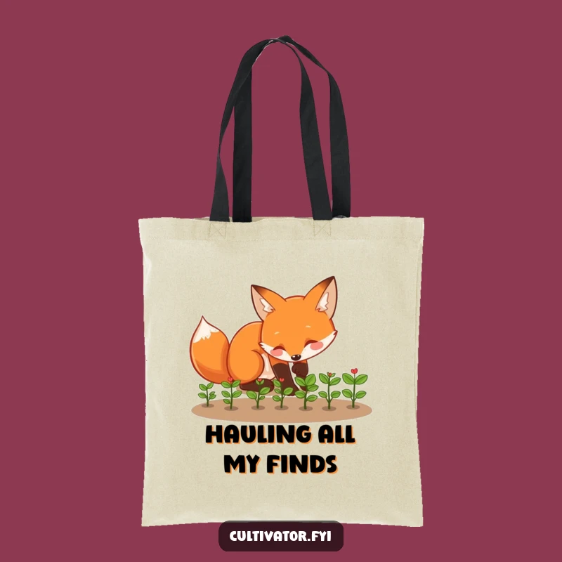 Funny Fox Tote Bag - Playful Gardener's Carryall, Stylish Funny Gift
