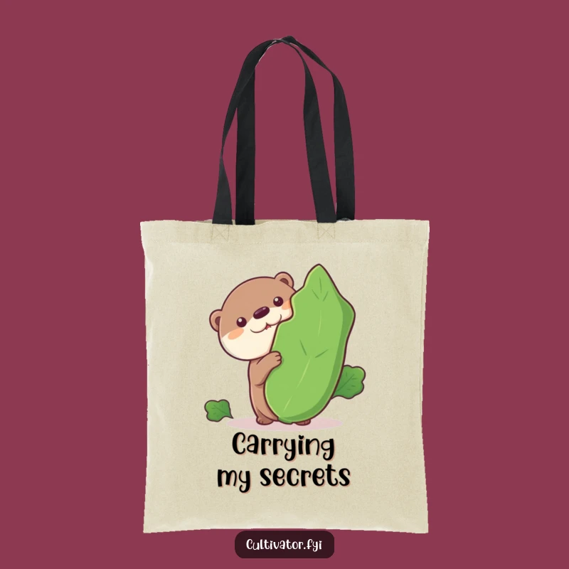 Funny Otter Tote Bag: Curious Otter Peeking, Stylish Veggie Lover Carry-All Gift