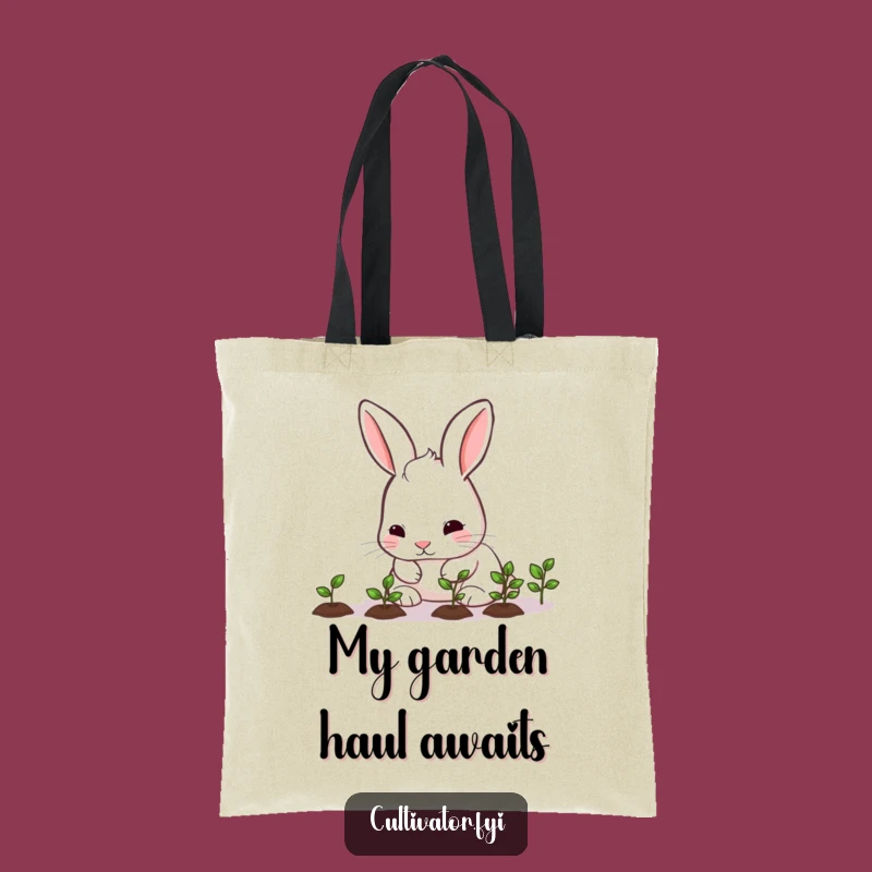 Funny Rabbit Seedling Tote Bag: Carry Your Gardening Gear with Cute, Humorous Style