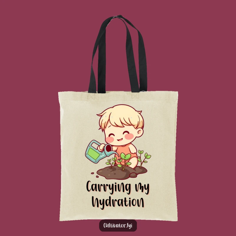Funny Watering Sprout Tote: Carry Your Plants & Positivity