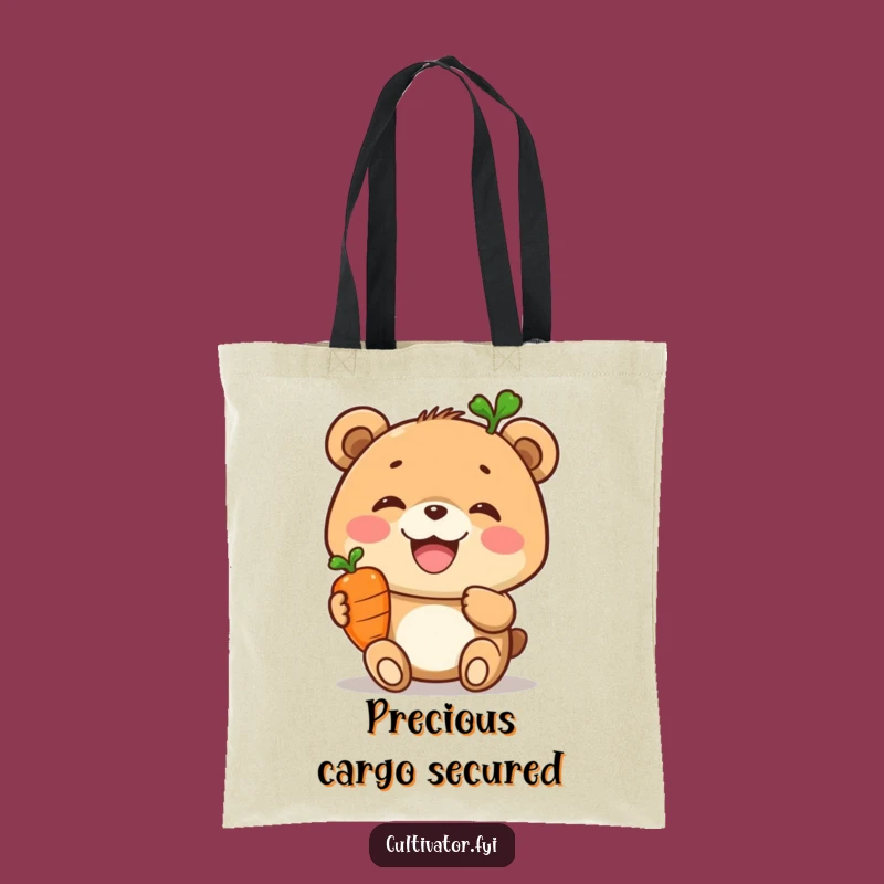 Funny Bear Tote Bag: Joyful Veggie Carrier, Stylish Accessory, Healthy Laugh Gift