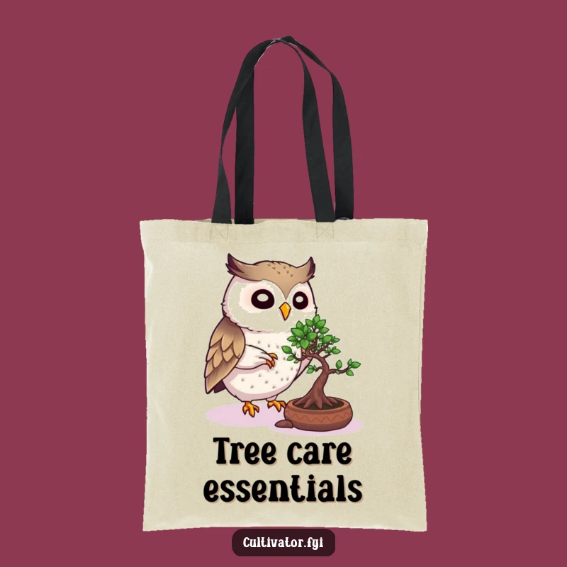 Funny Owl Bonsai Tote Bag: Gardener's Accessory, Perfect Humorous Gift
